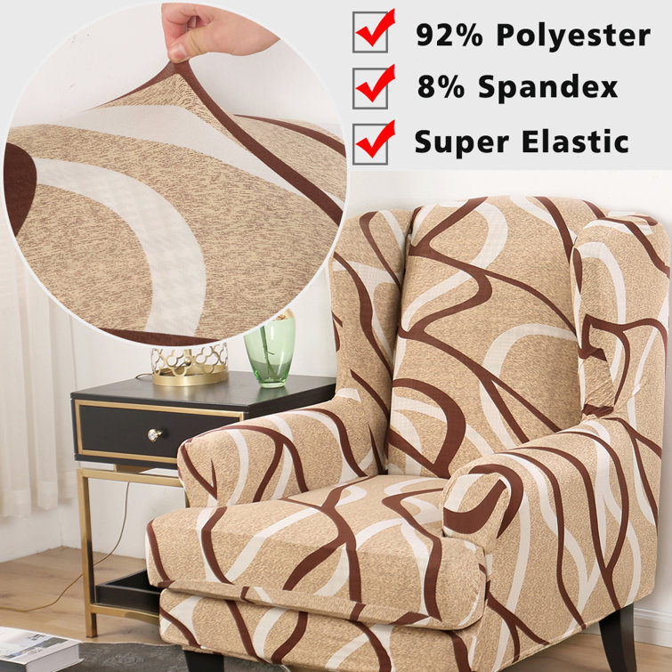 Printed wingback chair online covers